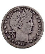 1915-S 25C Barber Quarts En VG État, Naturel Couleur, Beau Détail pour G... - $75.34 CAD