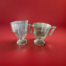 Antique Pressed Glass Creamer/Sugar Bowl Baltimore Pear Pattern EAPG Servingware - £17.50 GBP