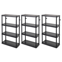 Gracious Living 4 Shelf Fixed Height Medium Duty Storage Unit, Black (3 ... - £162.02 GBP