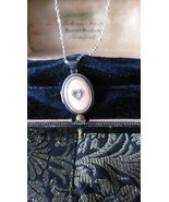 Vintage 1960-s 925 Silver Heart Locket Pendant with Diamond on Modern Chain - $88.11