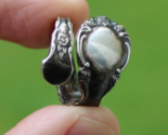 antique vintage SPOON RING &quot;Heirloom&quot; Oneida STERLING silver size 5 adju... - $39.99