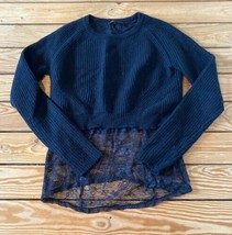Maje Women’s Lace detail sweater size L Black T2 - £31.08 GBP