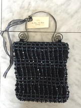 Vintage Look Black Beaded Evening Bag Handbag Purse (NEW) - £12.18 GBP