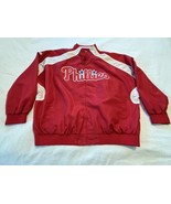 Philadelphia Phillies Jacket Mens 4XL Red White Majestic MLB Baseball Fu... - $64.30