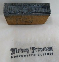 Hickey Freeman Clothes Printer Block Ink Stamp Letter Press Atlantic City NJ - £26.56 GBP