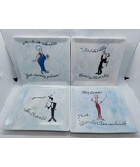 Silvestri SOCIAL AFFAIR Set 4 Plates Trinket Dessert Tipsy Loose Sir Cha... - $34.32 CAD