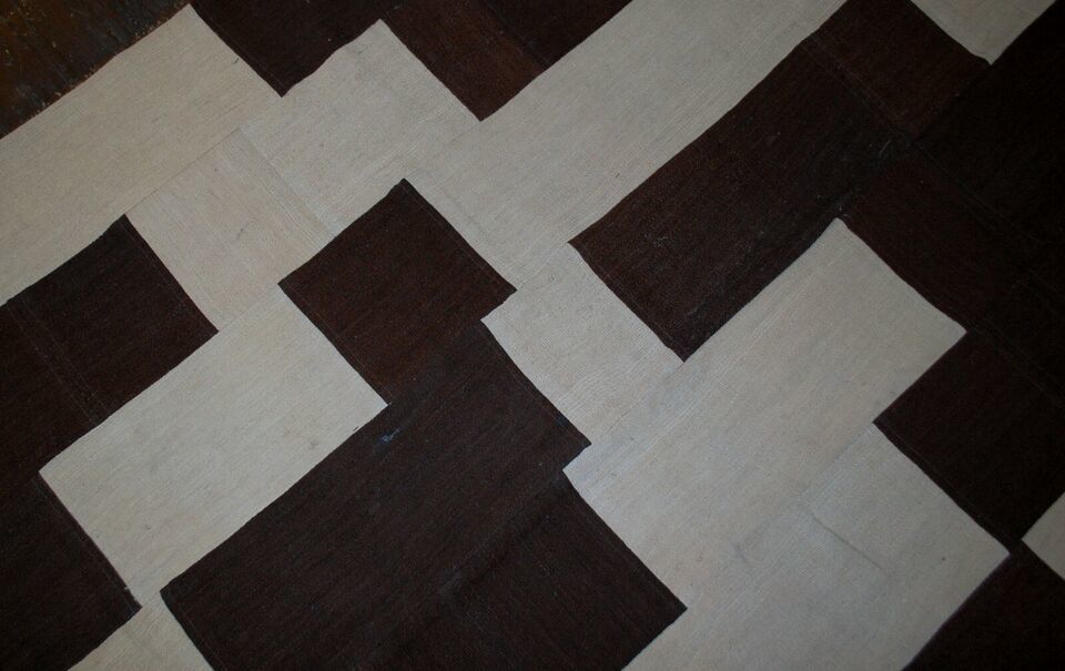 Handmade vintage Turkish Patchwork kilim 6.11'x5.3' (161cmx212cm) 1970s - 1B532 Item image 5