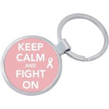 Keep Calm And Fight On Keychain - Includes 1.25 Inch Loop for Keys or Backpack - £8.66 GBP