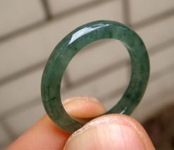 Undyed 100% Natural Grade A Type Translucency Icy Jadeite Jade Ring 16.11MM - £37.10 GBP