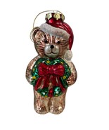 Mercury Glass Teddy Bear Ornament Blown Glass Christmas Vintage Taiwan - £12.83 GBP