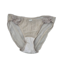 Vintage Olga Simply Perfect Sheer Panties Lace Mesh Beige Sissy 21043 Bi... - $39.59