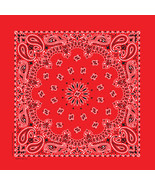 Carolina Creative Bandanna (Red) Paisley Print 35&quot; x 35&quot; Hav-A-Hank X-Large - $220.22 MXN
