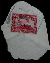 Vintage Used Nicaragua 50 Cincuenta Centavos De Cordoba Stamp, RED, GD CND - £2.38 GBP