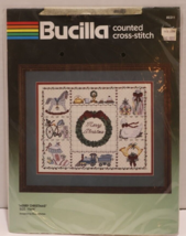 Bucilla Counted Cross Stitch Kit Merry Christmas Picture 11x14 82311 Ope... - $9.86