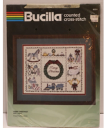 Bucilla Counted Cross Stitch Kit Merry Christmas Picture 11x14 82311 Ope... - £7.79 GBP