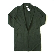 NWT J.Crew Factory Long Open Sweater Jacket in Heather Olive Cotton Cardigan M - £55.95 GBP