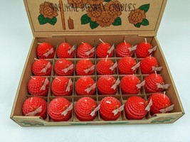Natural Beeswax Candle Red With Strawberry Scent 24pcs/Box/Pure Bee Wax /Scented - £30.24 GBP