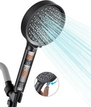 Cobbe Filtered Shower Head With Handheld, High Pressure 6 Spray, Matte Black - $41.95