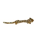 Gold Tone Crystal Rhinestones Enamel Articulated Cat Tiger Puma 3.5&quot; Bro... - $19.59
