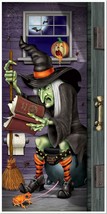 Halloween Door Cover Witch on Toilet Restroom Hanging Party Decoration Haunted - £15.56 GBP