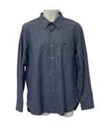American Eagle Mens Shirt Size L/G Blue White Stripe Long Sleeve Logo - £16.14 GBP
