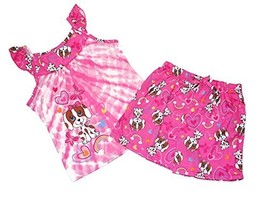 Komar Kids Girl&#39;s Puppy Dog and hearts Pink Pajama Shorts Set, Size 4-5 - $11.13