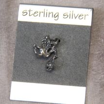 Stork With Baby in Bundle 3D  Sterling Silver Pendant - $6.85