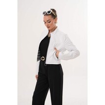 The Elvaris Reversible White Leather Women Jacket image 5