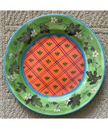 New Tracy Porter Myrtle Ivy Rim Green &amp; Orange Dinner Plate 10.75 Fall W... - $23.33