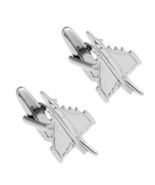 FIGHTER PLANE CUFFLINKS Military Jet Airplane Aircraft Air Force NEW w G... - $11.95