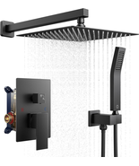 Shower System Black -10 Inch Rain Shower Head with Handheld Spray Shower... - £189.35 GBP