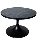 LeisureMod 27 Round Coffee Table with MDF Top and Powder-Coated Stainle... - $295.96