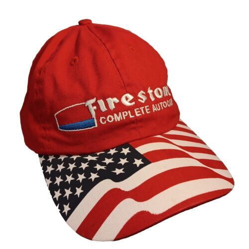 Primary image for Firestone Complete Auto Care Patriotic American Flag USA Strapback Dad Hat GUC