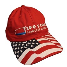 Firestone Complete Auto Care Patriotic American Flag USA Strapback Dad Hat GUC - £13.21 GBP