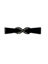 Vintage Black Bow Brooch Rhinestone Pin Art Deco Style Slim Bar Pin Eleg... - $12.60
