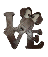 LOVE Word Quote With Minnie Mouse Face Head Brown Home Decor Made in USA... - £6.38 GBP