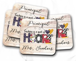 New Principal Gift, Custom Principal Coasters, Personalized School Principal Gif - £4.00 GBP