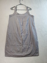Vince Tank Dress Women Medium Gray 100% Cotton Sleeveless Round Neck Embroidered - £12.32 GBP