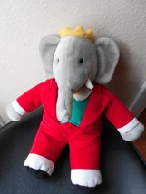 Gund Babar Plush Elephant in Red Tuxedo Stuffed Animal Toy 16 in Tall - £11.70 GBP