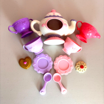 Fisher-Price Magical Tea Kettle Pot For Two LOT 11 pieces Vintage Pink Purple - £18.57 GBP