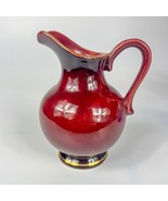 Bay Keramik Germany Oxblood Pitcher with Gold Trim - $24.74