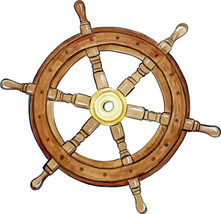 Ship Steering Wheel Pirate Nautical Vinyl Decal Auto Car Truck Home RV Boat Cup - £5.46 GBP+