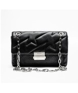 Zadig &amp; Voltaire Ziggy Mat Leather Shoulder Bag Chain Black Silver Wings... - €256,73 EUR