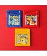 Game Boy Pokemon Blue Red Yellow Nintendo GB Original Lot 3 Games Authentic Save - $5,532.59 MXN