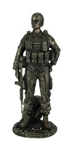 Scratch &amp; Dent Defend and Serve Female Soldier Bronze Finish Statue - £70.38 GBP