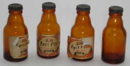 Fort Pitt Beer - Pgh, PA - 4 Miniature Glass Beer Bottle S &amp; P Shakers -... - £9.52 GBP