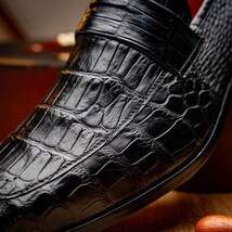Matteo Genuine Alligator Slip-On Loafer Black image 11