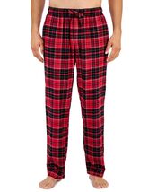 Club Room Men's Cotton Flannel Plaid Pajama Pants Red-Small - $17.99