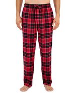Club Room Men's Cotton Flannel Plaid Pajama Pants Red-Small - $17.99
