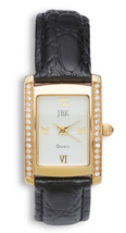 Vintage Jbk Gold Diamond Tank Watch Jaquleline Kennedy Seiko Womens New Battery - £46.68 GBP